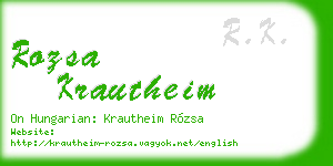 rozsa krautheim business card